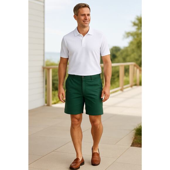 L.L.Bean Comfort Stretch Chino Shorts Men’s 40 Green Standard Fit 8” NWT - Picture 1 of 11